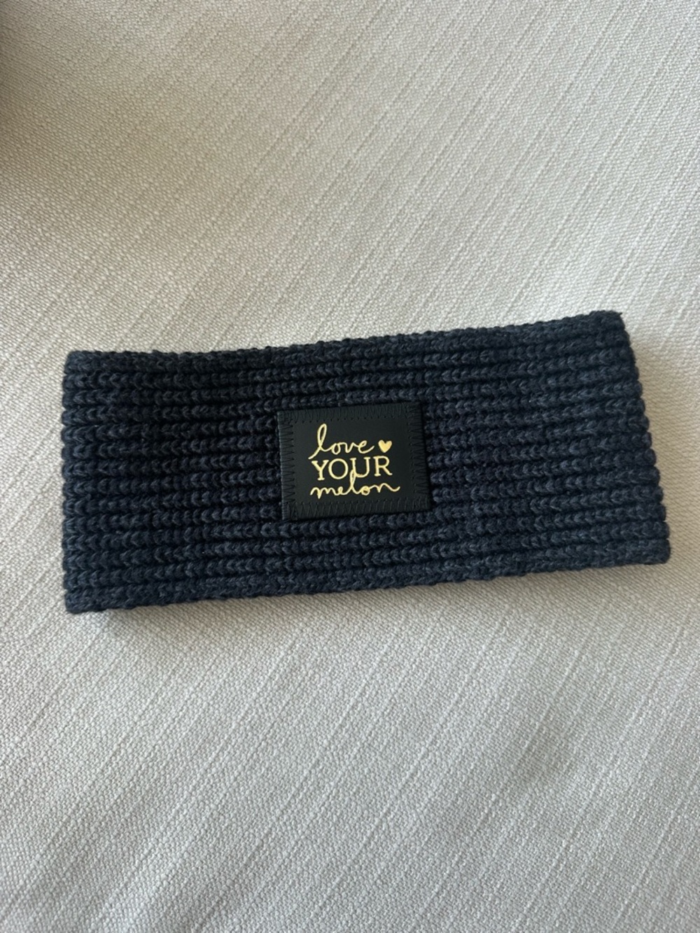 Love Your Melon Charcoal Knit Headband with Logo Tag